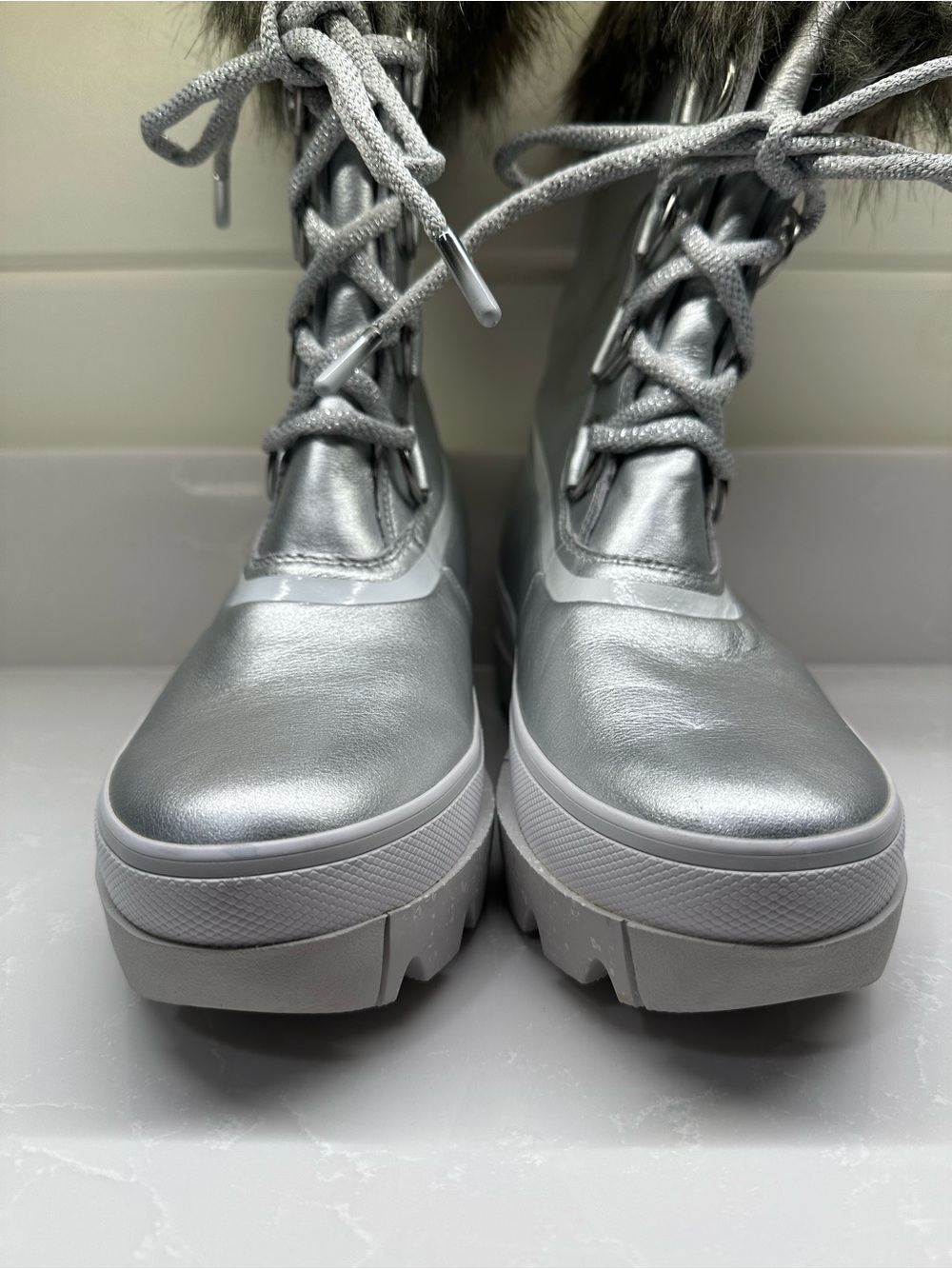 SOREL Women's Joan of Arctic Next Waterproof Boots Silver Metallic Size 7 Sample - Picture 4 of 15